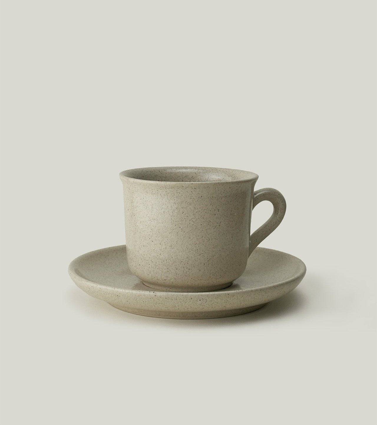 Keramik Kaffee Tasse Viana sand mit Untertasse – miñota ceramics
