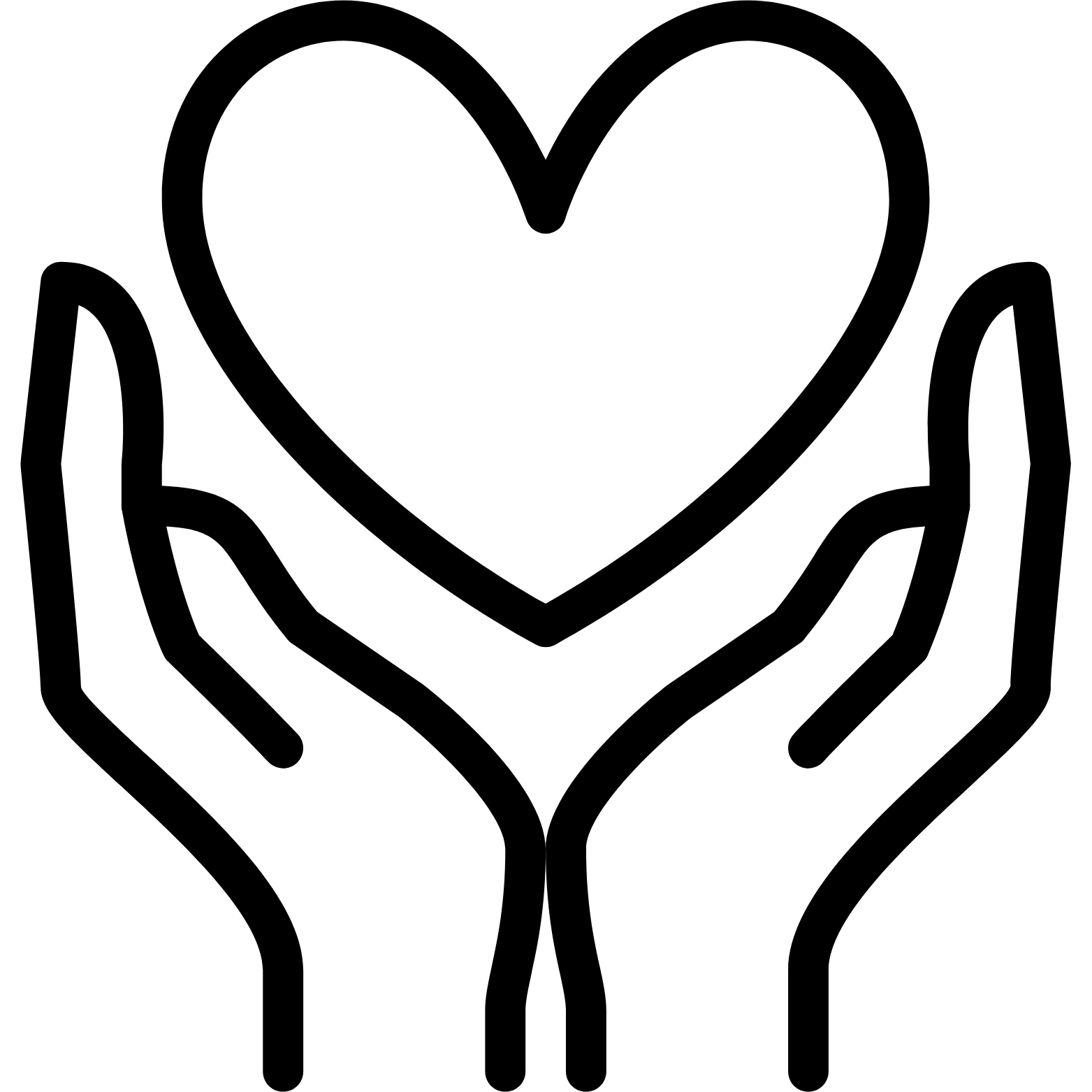 ICON Hands holding heart black white